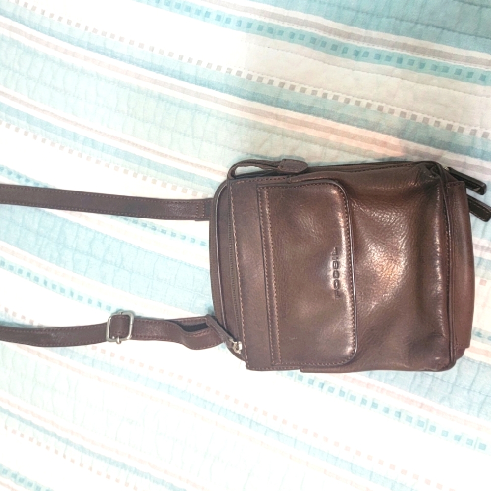 FOSSIL Crossbody Bag in Brown Leather
